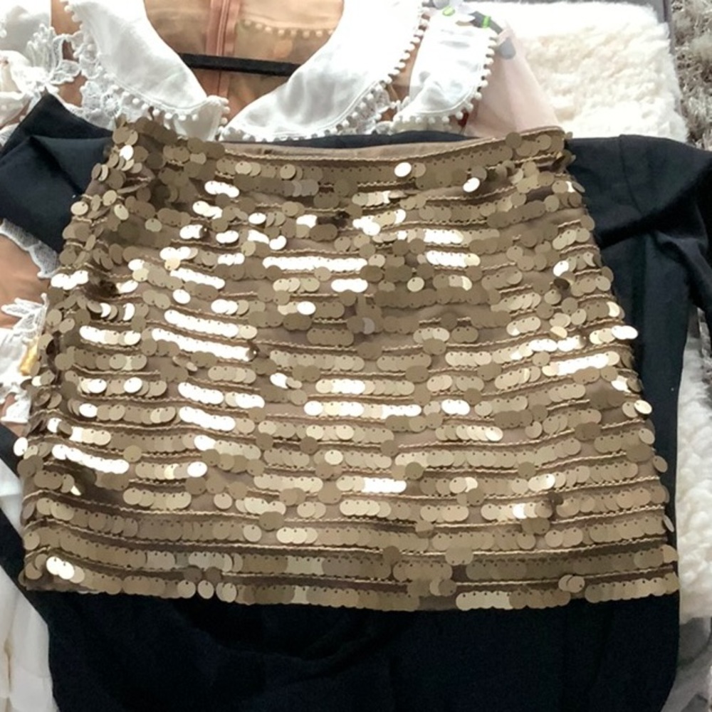 Sequins gold skirt